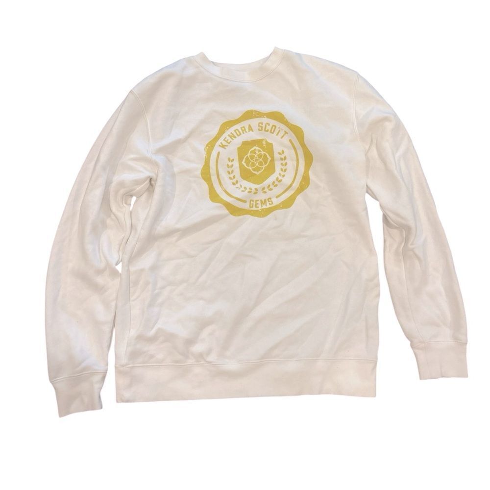 Kendra Scott Gems White and Yellow Logo Sweatshirt